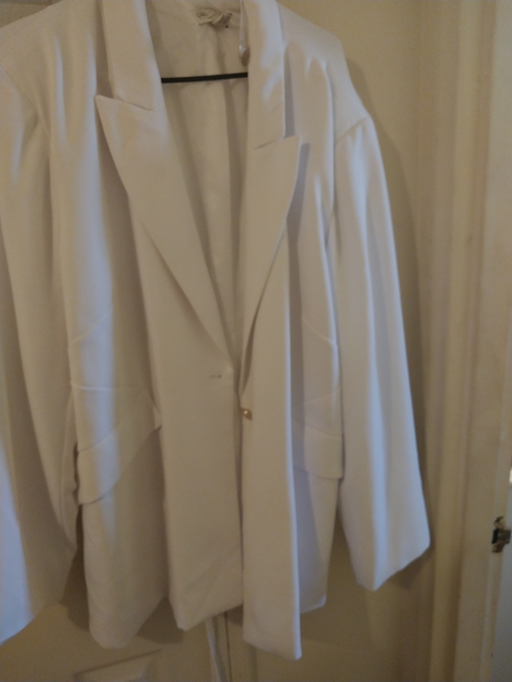 White Women’s Blazer Jacket - Classic Single-Button